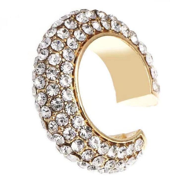 Wholesale C Shape Diamond Alloy Clip/cuff Earrings